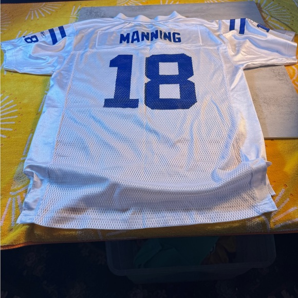 Reebok NFL Indianapolis Colts Peyton Manning 18 white Mesh Jersey Kids XL 18-20 - Picture 3 of 5